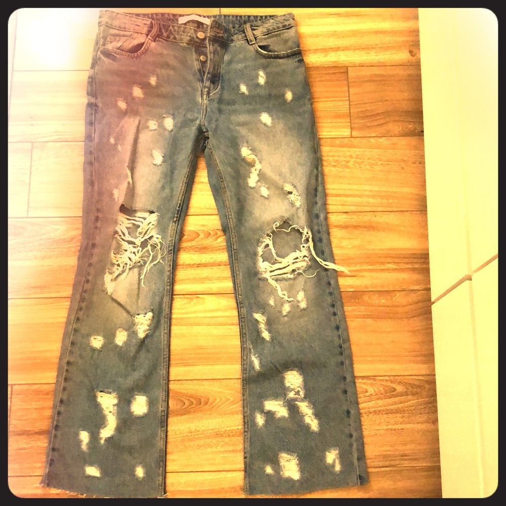 Zara distressed denim jeans